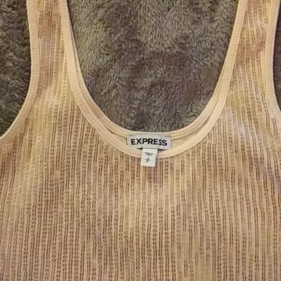 Peach color tank top with sequins - Picture 2 of 3